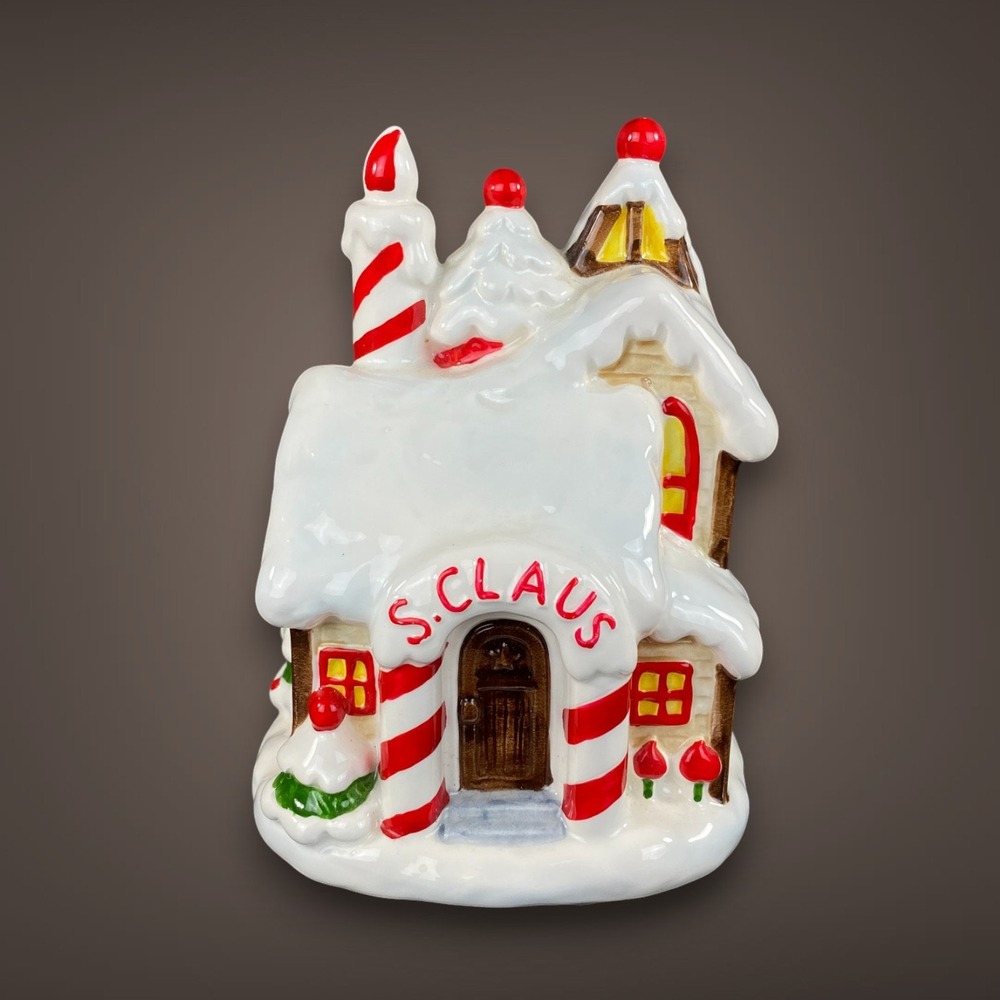 1984 Ebeling Reuss Santa Claus House Music Box‎ Japan Home for Holidays Vintage
